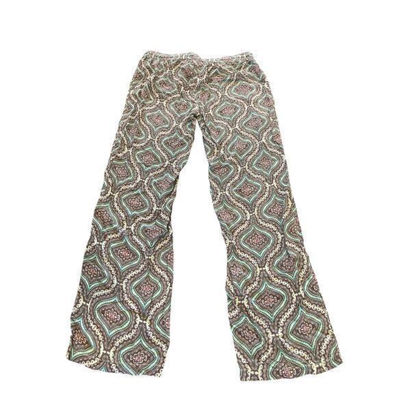 P.J. Salvage Women's Paisley Blue, Teal & Pink Drawstring Waist Lounge Pants M - Picture 5 of 6